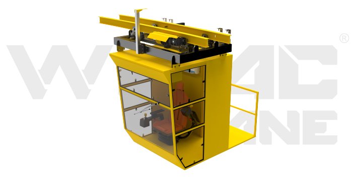 Кабина оператора мостового крана с панорамным остеклением для максимального обзора
