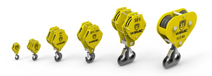 Типы крюковых подвесок производства Wimac Турция — комплект с кованым стальным крюком и блоками